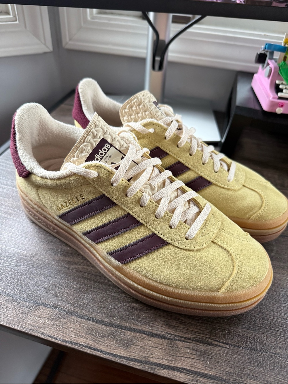 Adidas Gazelle Suede Sneakers in Yellow and Purple